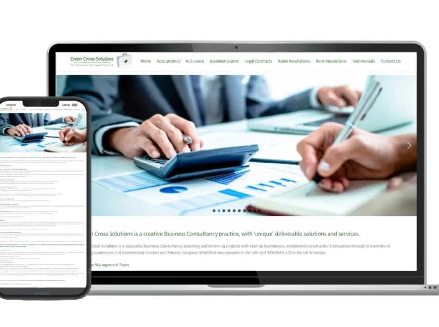 Web design for Green Cross Solutions — Health, safety & environment