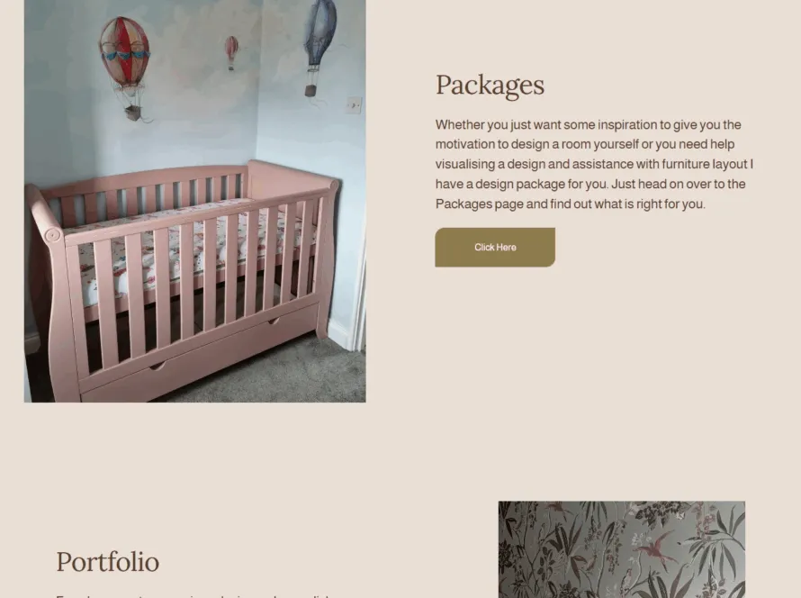 Web design for Sophie Laws Interiors — Interior design studio
